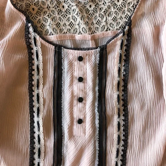 Candie's xs Sheer Lace Romantic Blouse - Picture 2 of 2